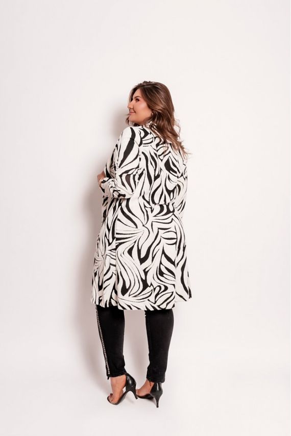cardigan alongado animal print