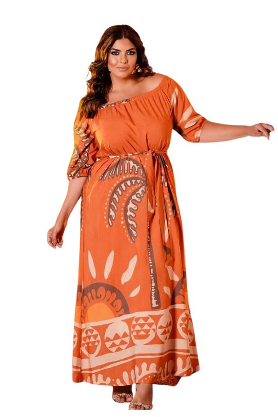 Vestido Plus Size Feminino Ombro A Ombro Anamayacurves