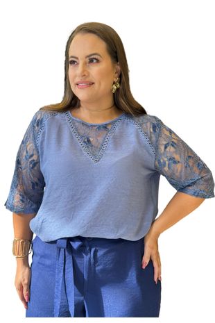 Cropped blusa plus size renda alça com bojo festa elegante blusinha